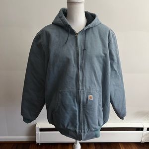Carhartt women’s light blue insulated hooded winter coat Large 12/14